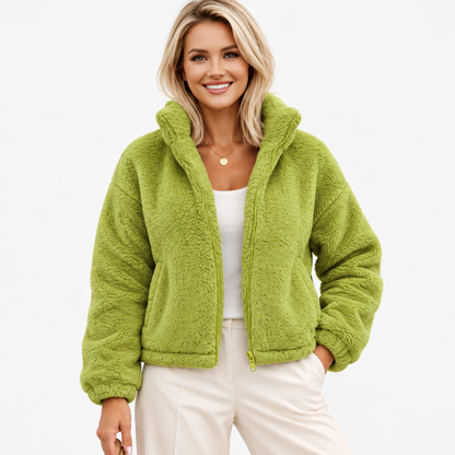 Larissa Stretch Zip-Up Jacket — Green | Emory & Blanc