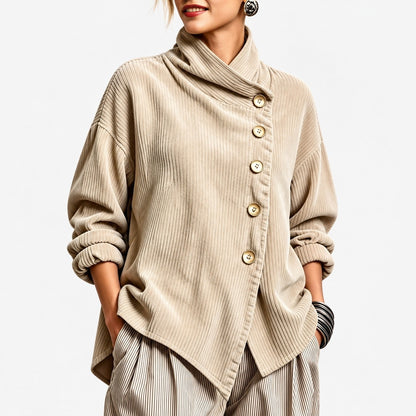 Leighton Relaxed Fit Shirt Jacket — Apricot | Emory & Blanc