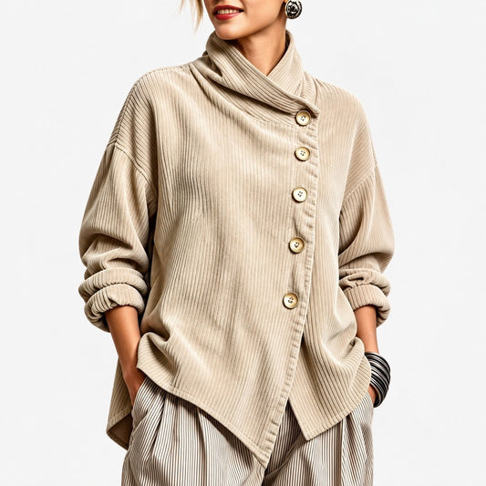 Leighton Relaxed Fit Shirt Jacket — Apricot | Emory & Blanc