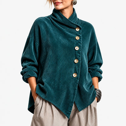 Leighton Relaxed Fit Shirt Jacket — Dark Green | Emory & Blanc