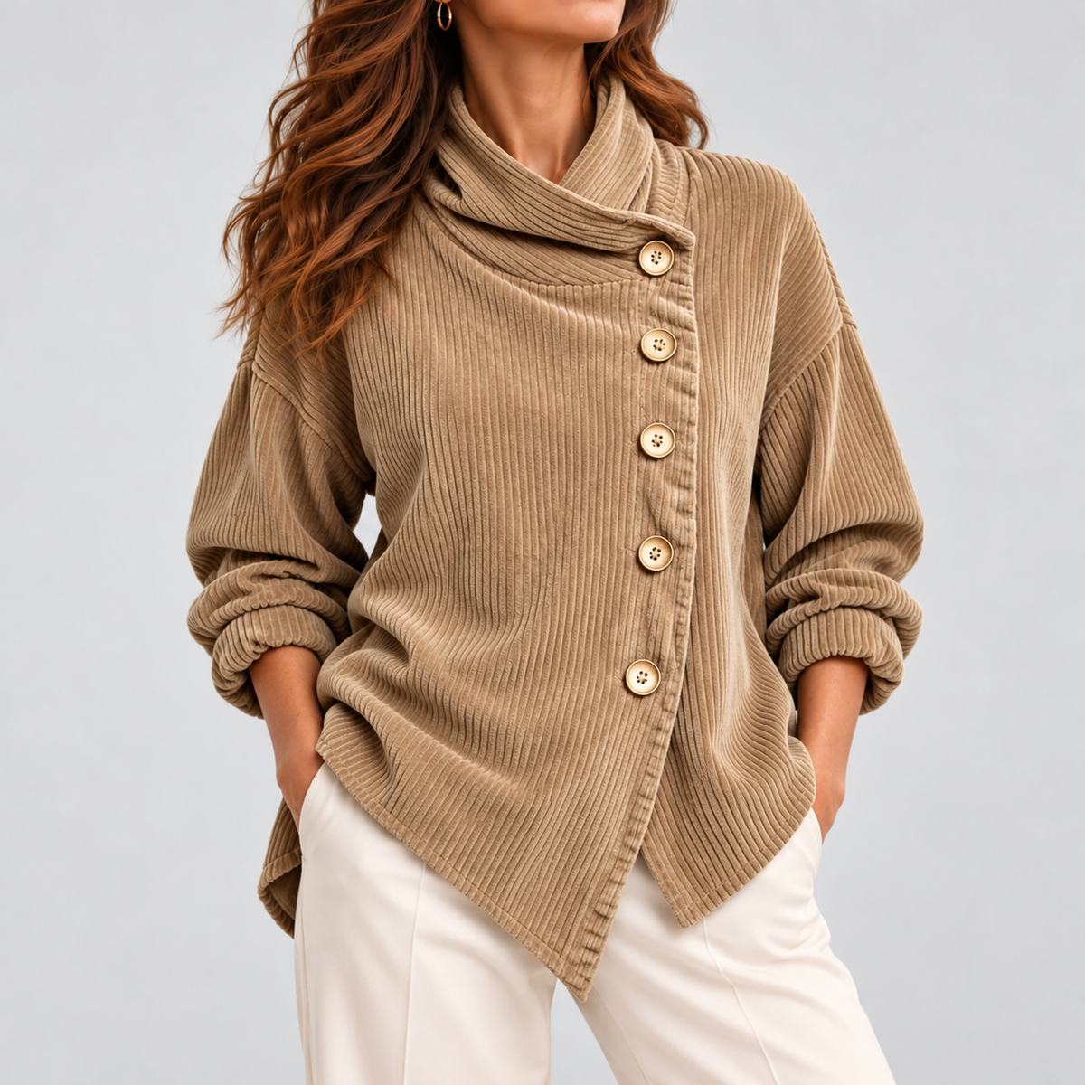 Leighton Relaxed Fit Shirt Jacket — Khaki | Emory & Blanc