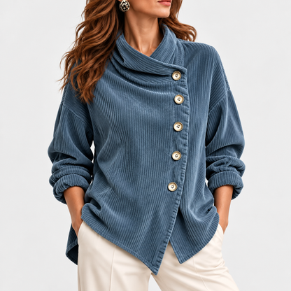 Leighton Relaxed Fit Shirt Jacket — Peacock Blue | Emory & Blanc