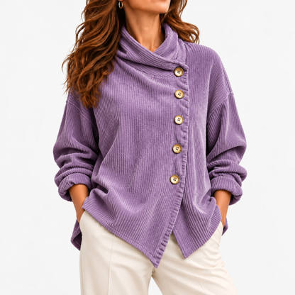 Leighton Relaxed Fit Shirt Jacket — Purple | Emory & Blanc