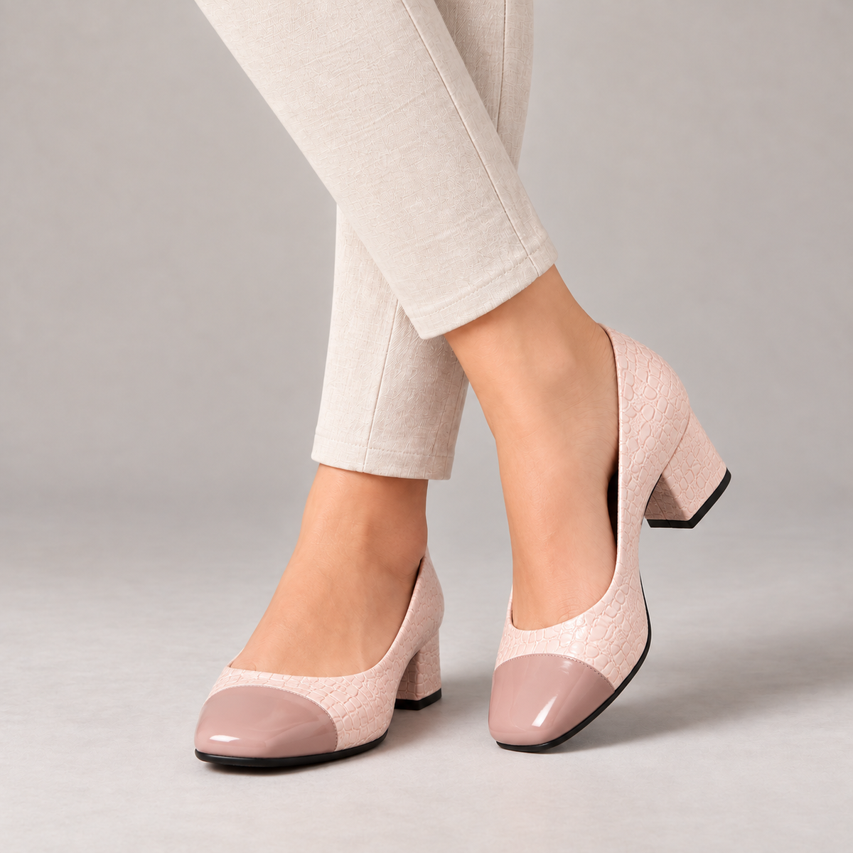 Leila Comfort Block Heel Pumps — Pink | Emory & Blanc
