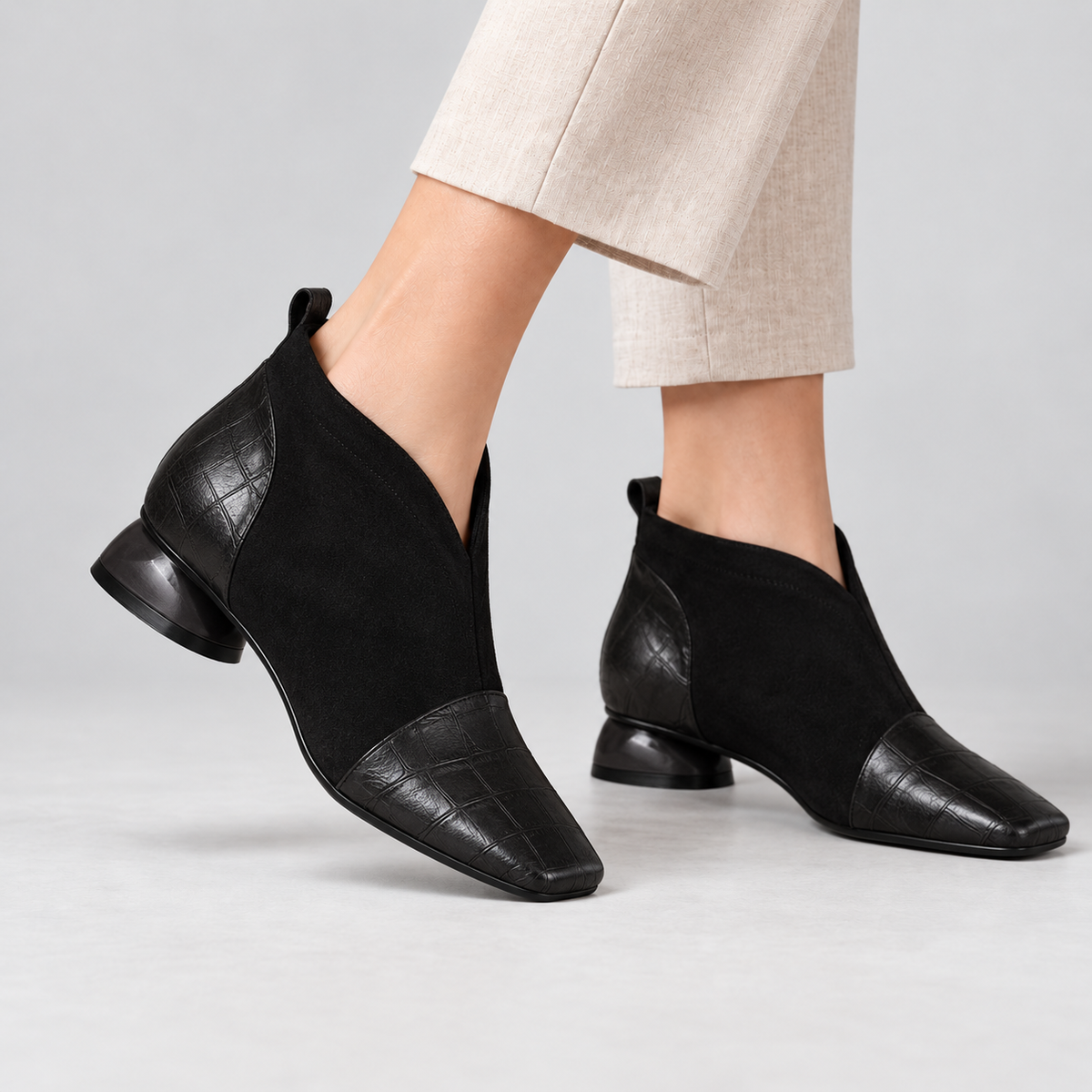 Leona Easy Pull-On Ankle Boots | Emory & Blanc