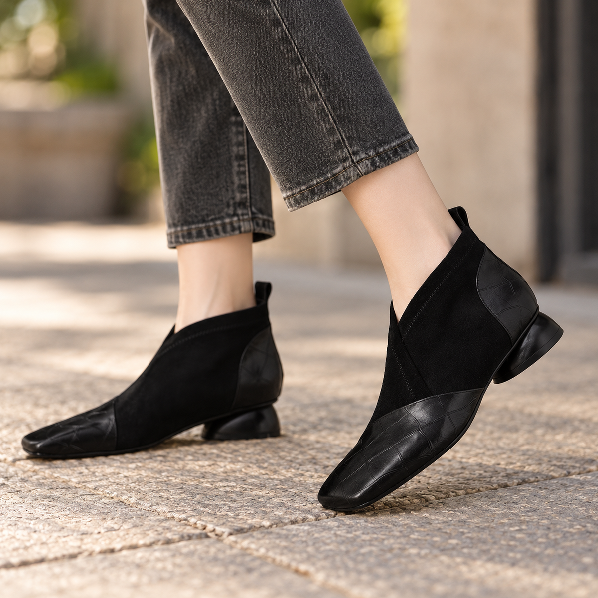 Leona Easy Pull-On Ankle Boots | Emory & Blanc