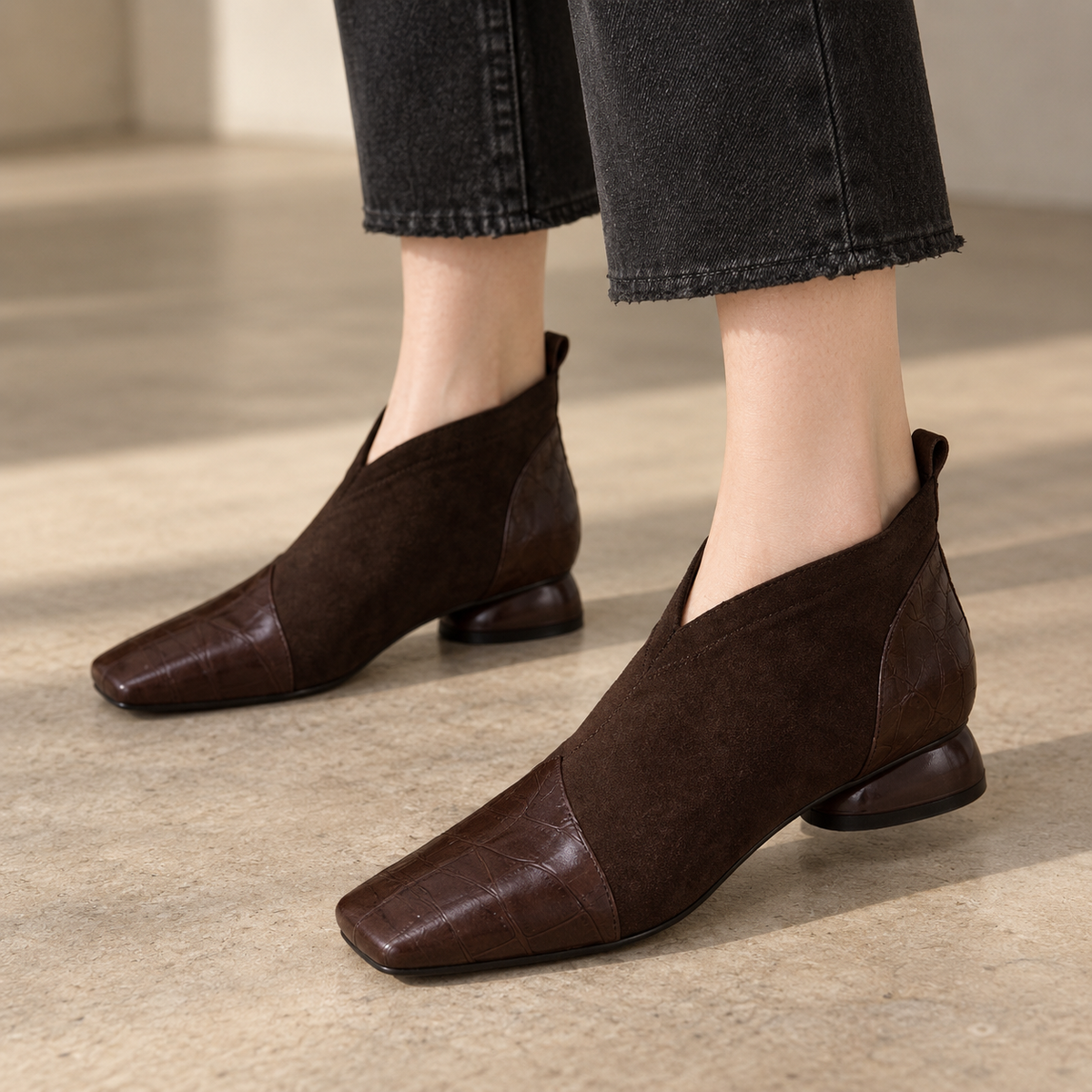 Leona Easy Pull-On Ankle Boots | Emory & Blanc
