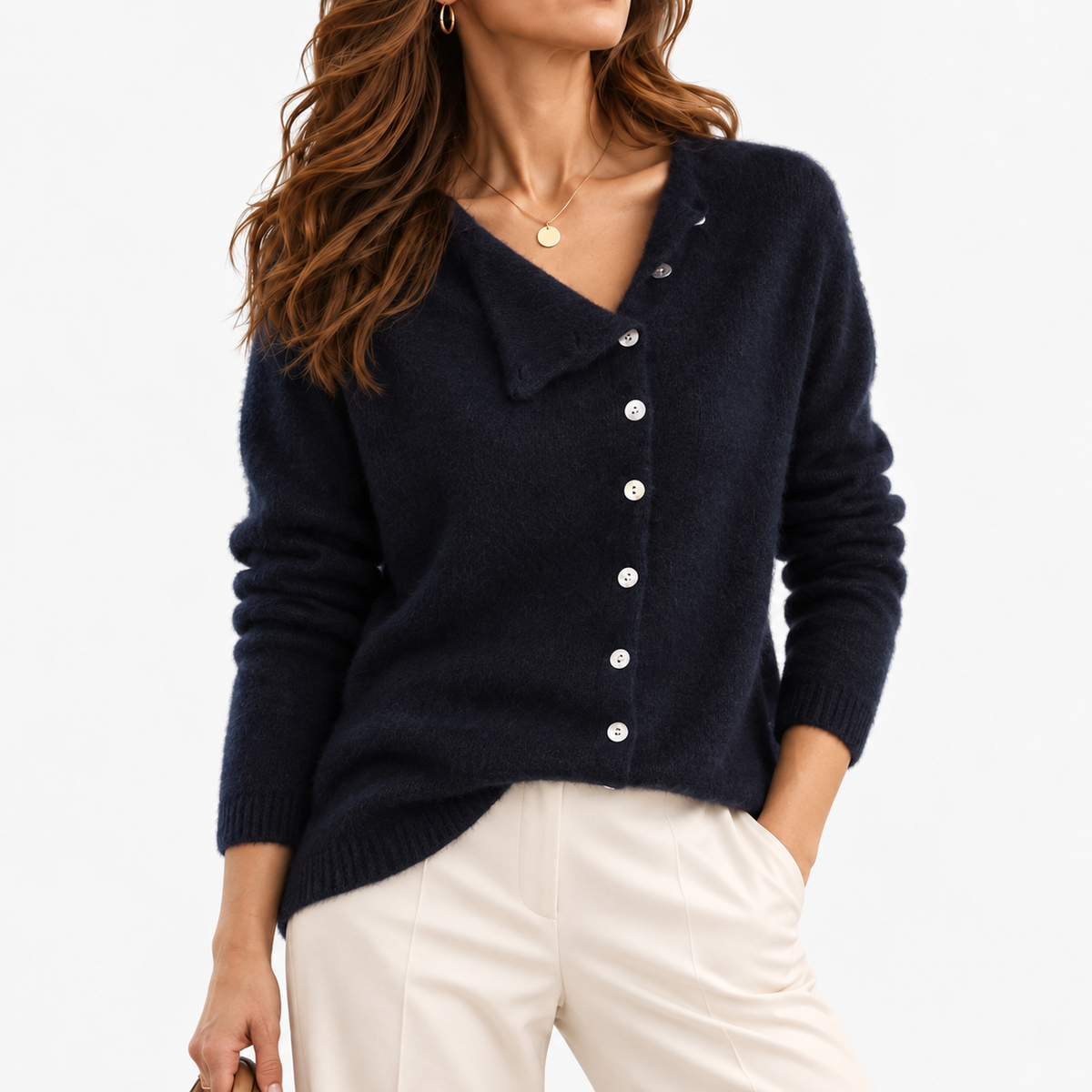 Leonie Women's Soft Crew-Neck Shirt — Blue | Emory & Blanc