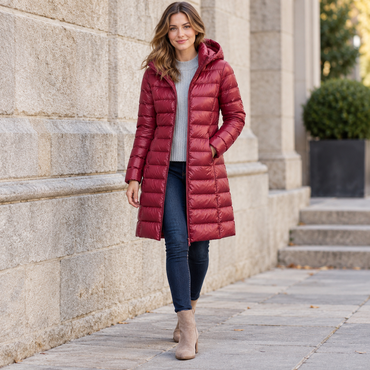 Leontine Soft Quilted Puffer Coat, Removable Hood | Emory & Blanc