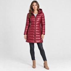 Leontine Soft Quilted Puffer Coat, Removable Hood
