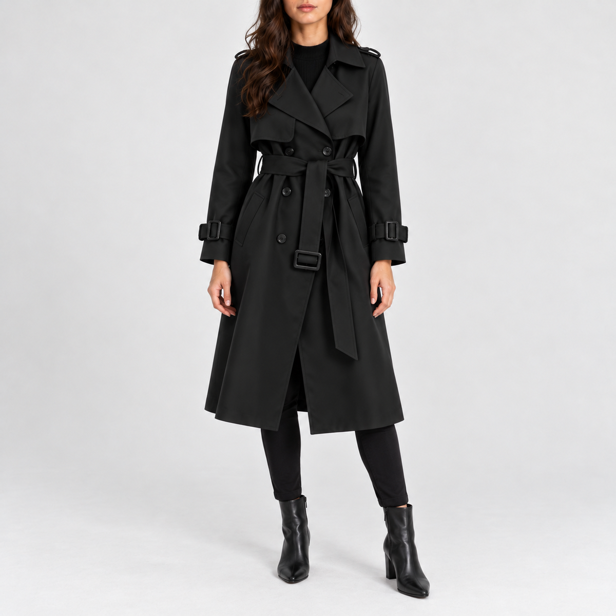 Liesel Tailored Belted Trench Coat | Emory & Blanc