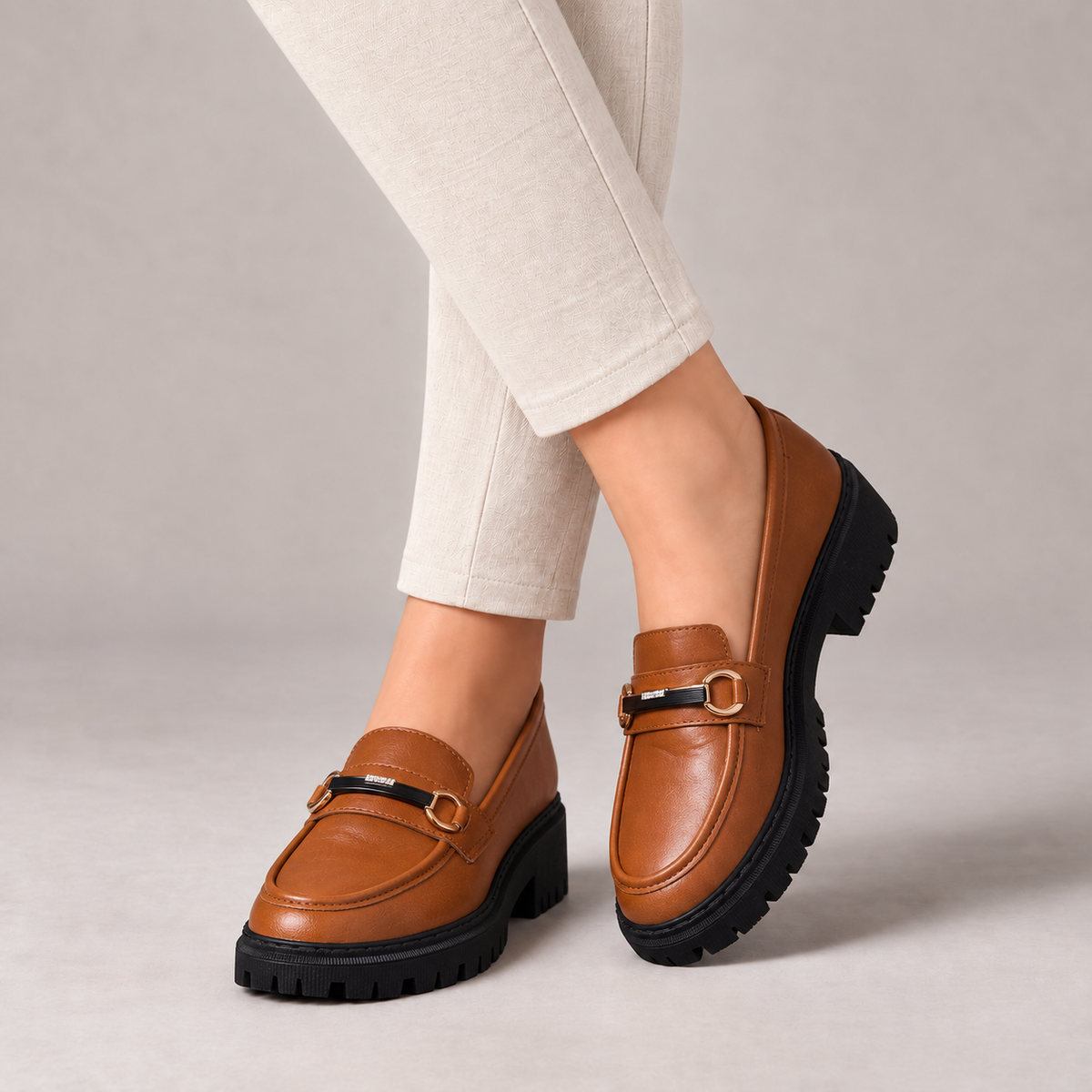Lila Comfort Lug Sole Loafers — Brown | Emory & Blanc