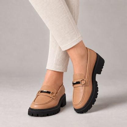 Lila Comfort Lug Sole Loafers — Khaki | Emory & Blanc