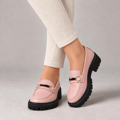Lila Comfort Lug Sole Loafers — Pink | Emory & Blanc
