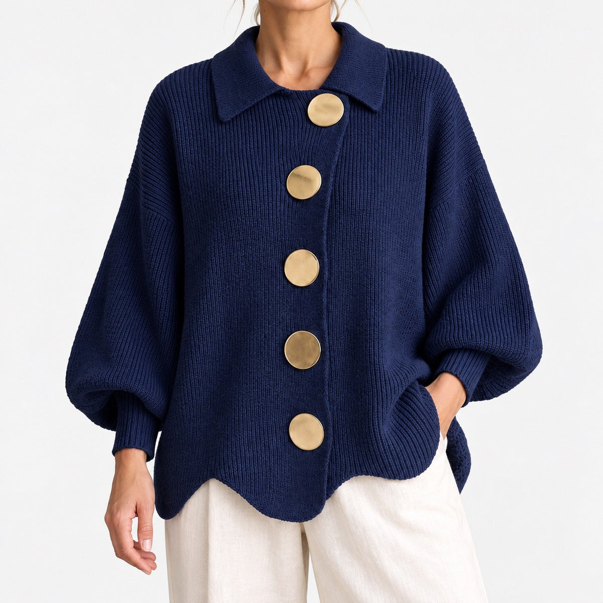 Liliane Relaxed Fit Cardigan — Blue | Emory & Blanc