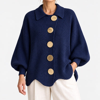 Liliane Relaxed Fit Cardigan — Blue | Emory & Blanc
