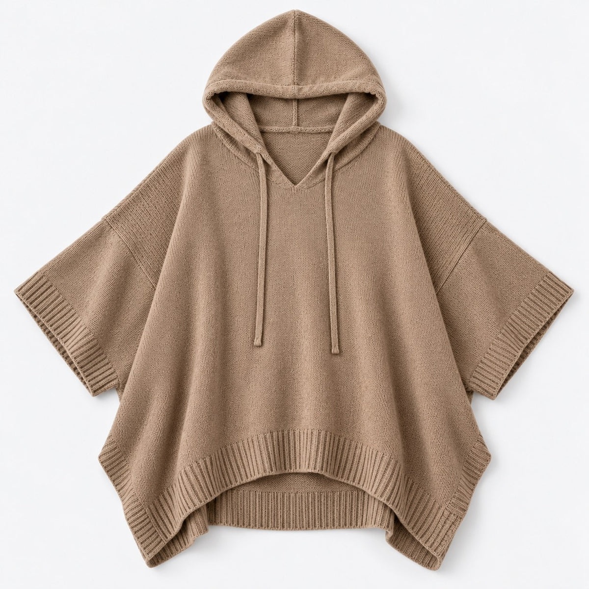 Lisbeth Relaxed Fit Poncho Sweater, Open Hood | Emory & Blanc
