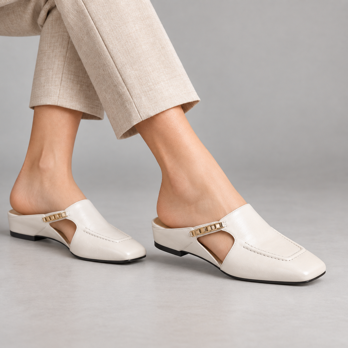 Lisette Women's Soft Synthetic Shoes — White | Emory & Blanc