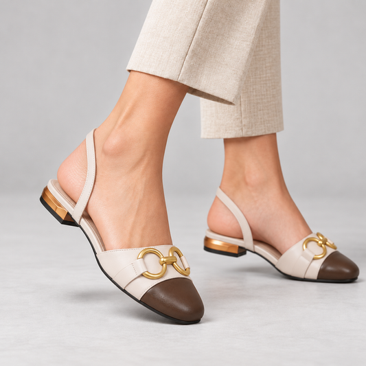 Lorelle Comfort Low-Heel Slingback Flats | Emory & Blanc