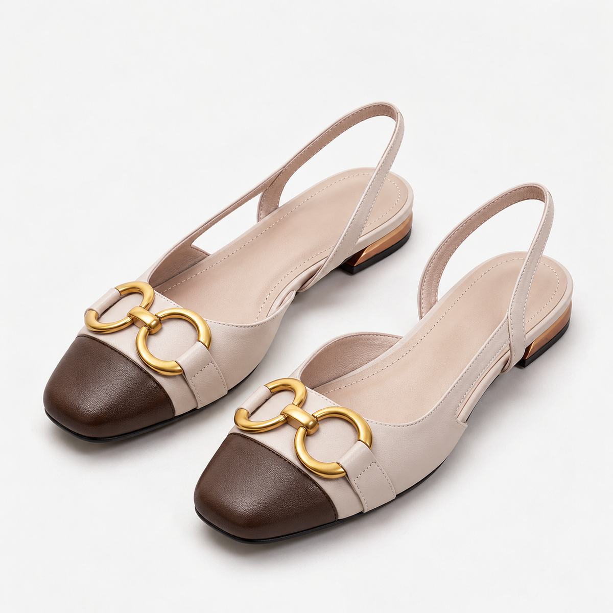 Lorelle Comfort Low-Heel Slingback Flats | Emory & Blanc
