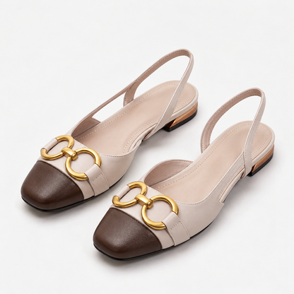 Lorelle Comfort Low-Heel Slingback Flats | Emory & Blanc