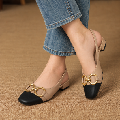 Lorelle Comfort Low-Heel Slingback Flats | Emory & Blanc