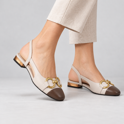 Lorelle Comfort Low-Heel Slingback Flats | Emory & Blanc