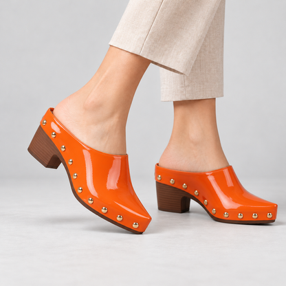 Lorette Easy Slip-On Studded Clog Mules | Emory & Blanc