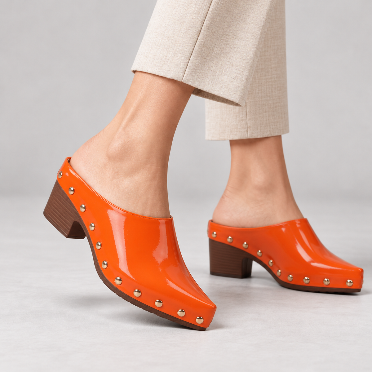 Lorette Easy Slip-On Studded Clog Mules | Emory & Blanc