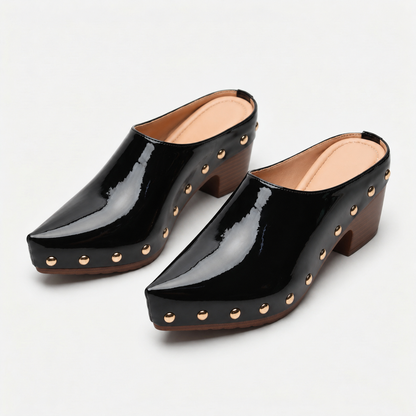 Lorette Easy Slip-On Studded Clog Mules | Emory & Blanc