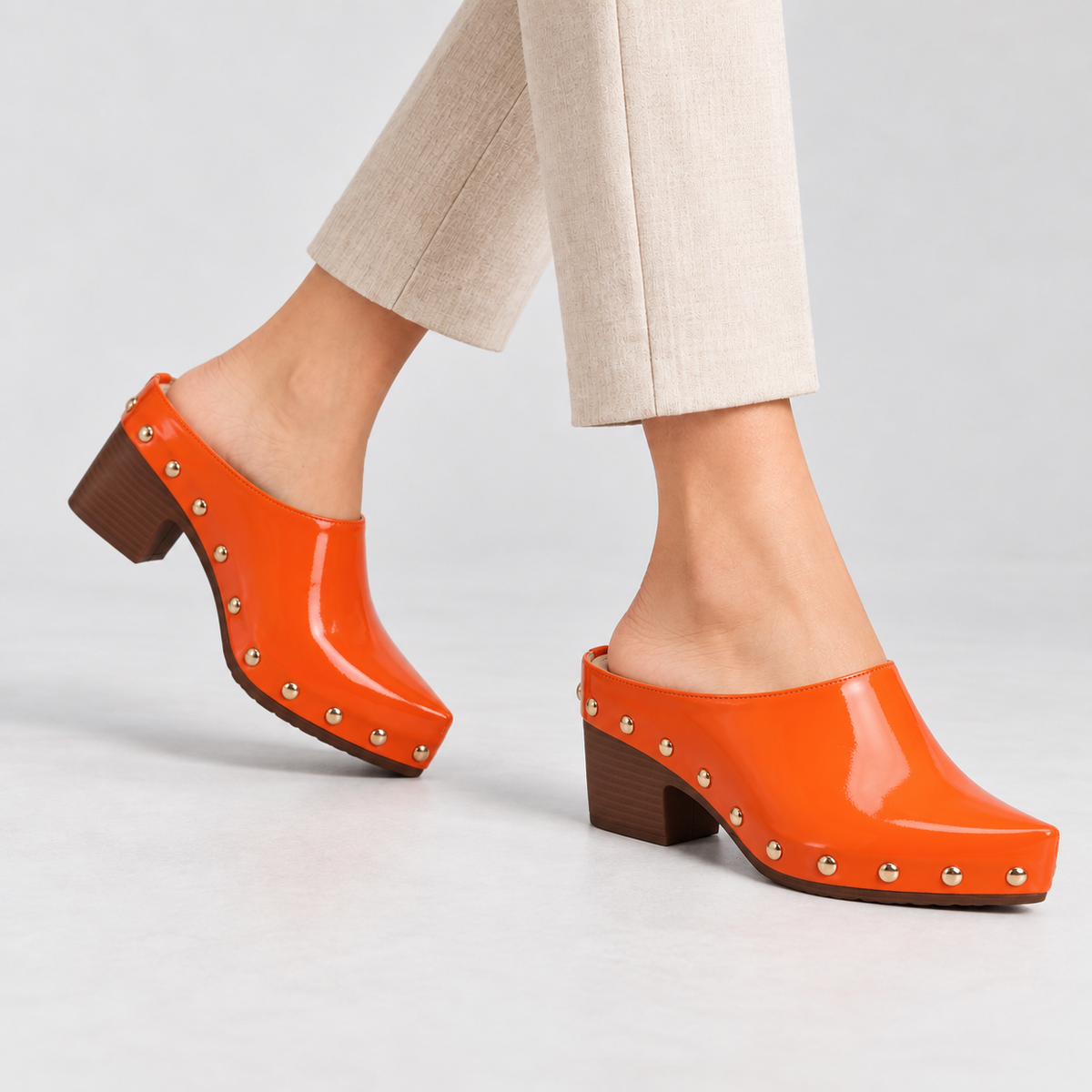 Lorette Easy Slip-On Studded Clog Mules | Emory & Blanc