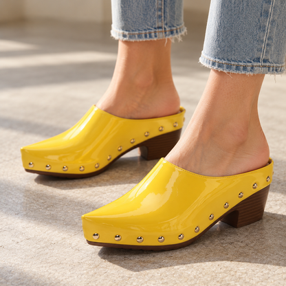 Lorette Easy Slip-On Studded Clog Mules | Emory & Blanc
