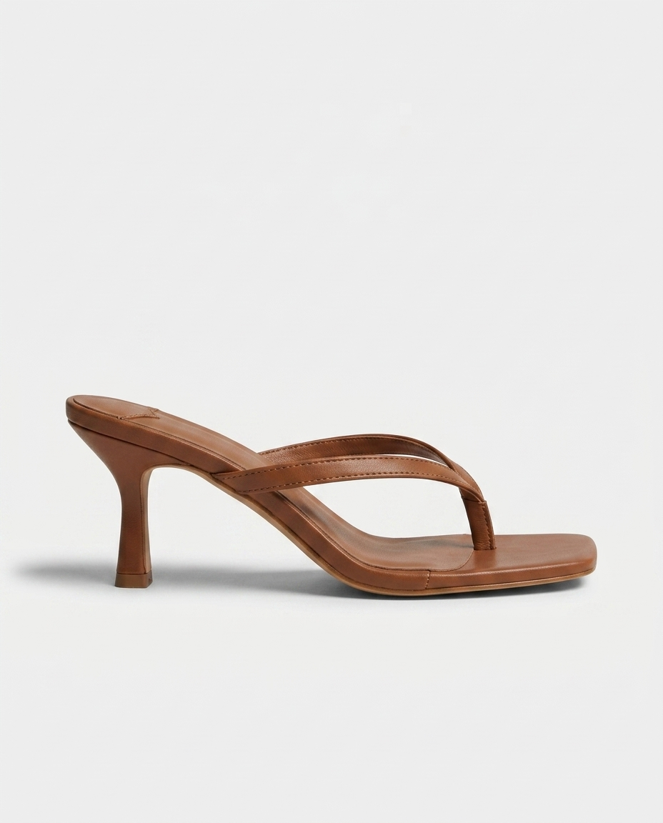 Louise Square-Toe Kitten Heel — Brown | Emory & Blanc