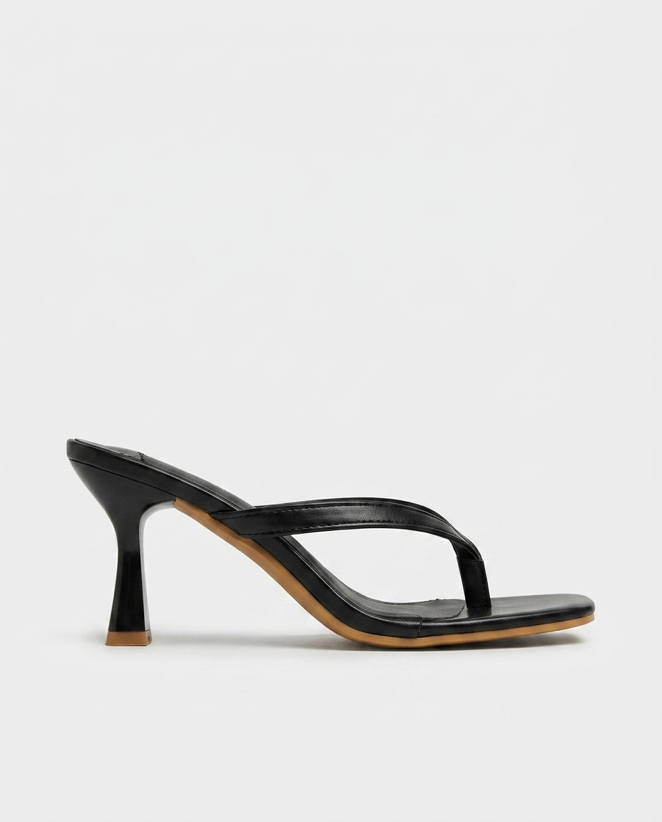 Louise Square-Toe Kitten Heel — Black | Emory & Blanc