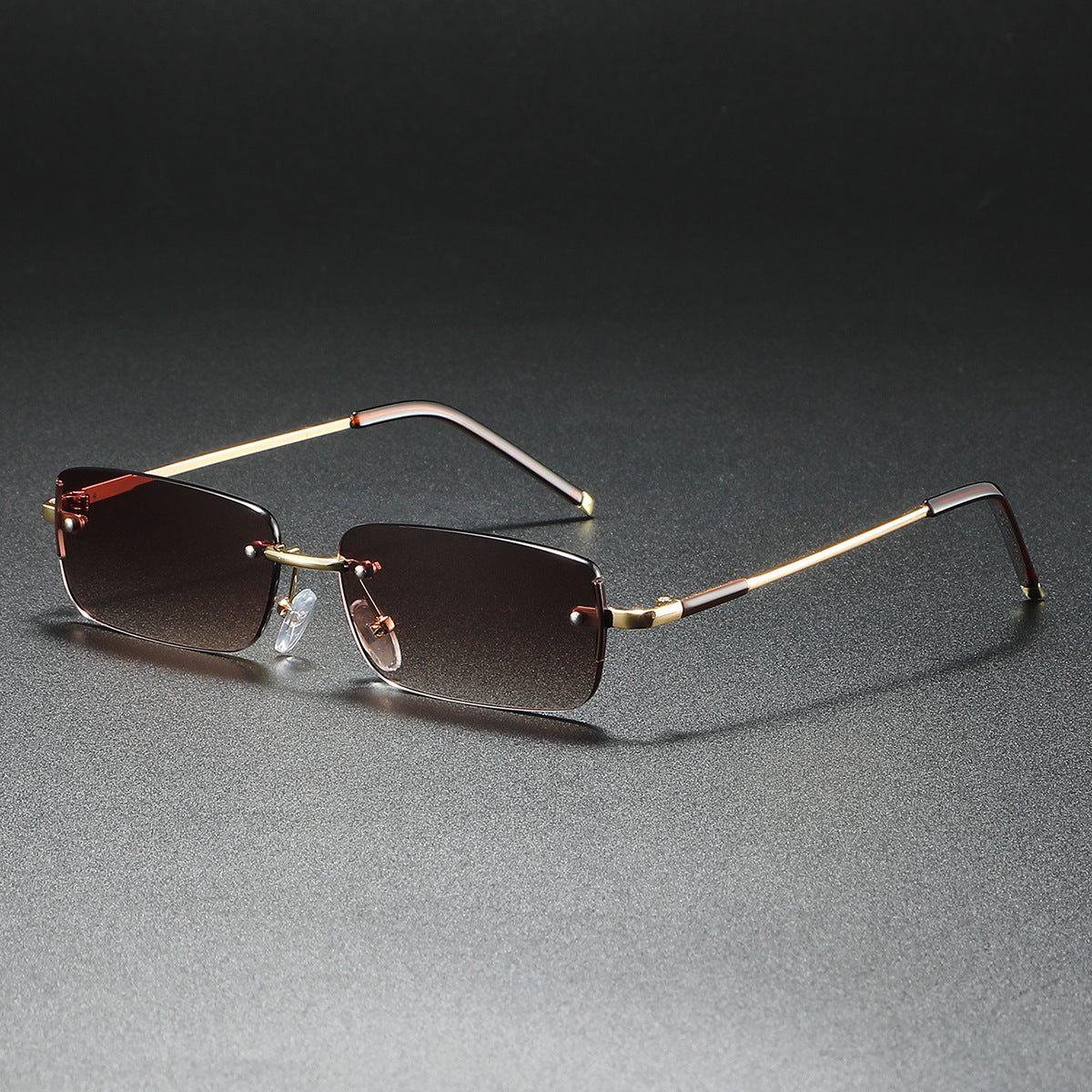 Lucan Lightweight Rimless Sunglasses — Brown | Emory & Blanc