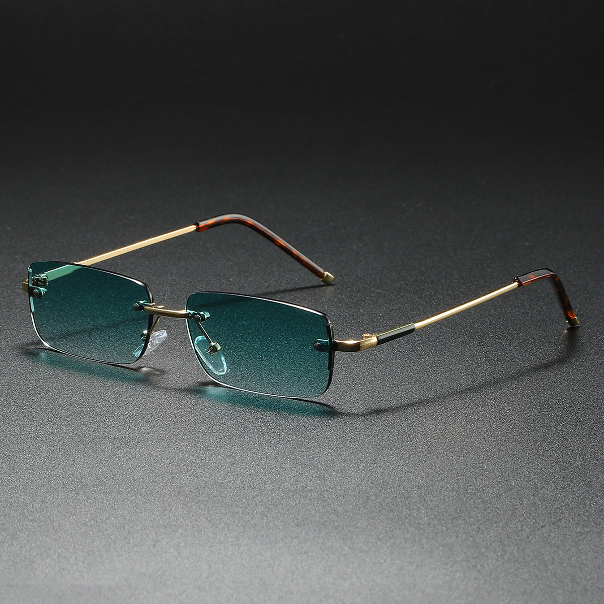 Lucan Lightweight Rimless Sunglasses — Turquoise | Emory & Blanc