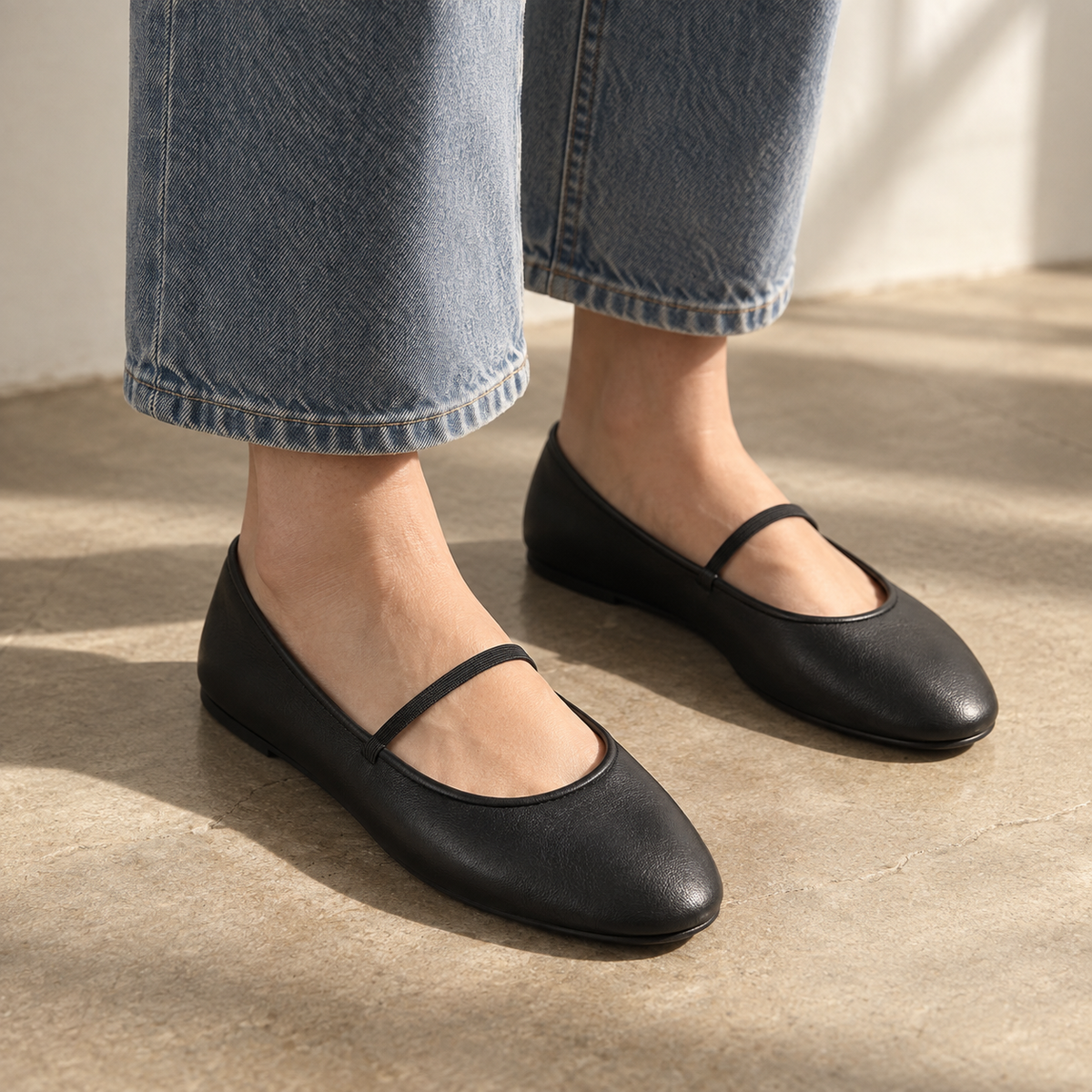 Lucia Women's Lightweight Microfiber Mary Jane Flats | Emory & Blanc