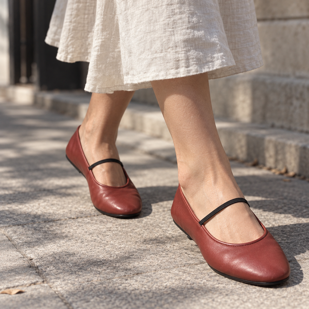 Lucia Women's Lightweight Microfiber Mary Jane Flats | Emory & Blanc