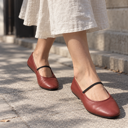 Lucia Women's Lightweight Microfiber Mary Jane Flats | Emory & Blanc