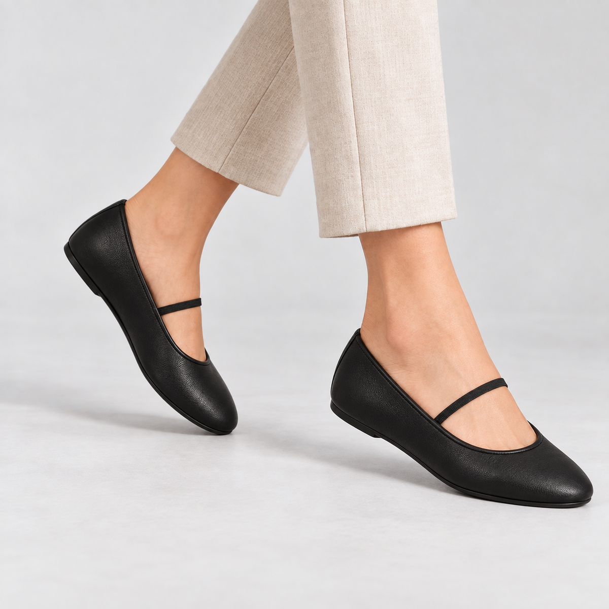 Lucia Women's Lightweight Microfiber Mary Jane Flats | Emory & Blanc