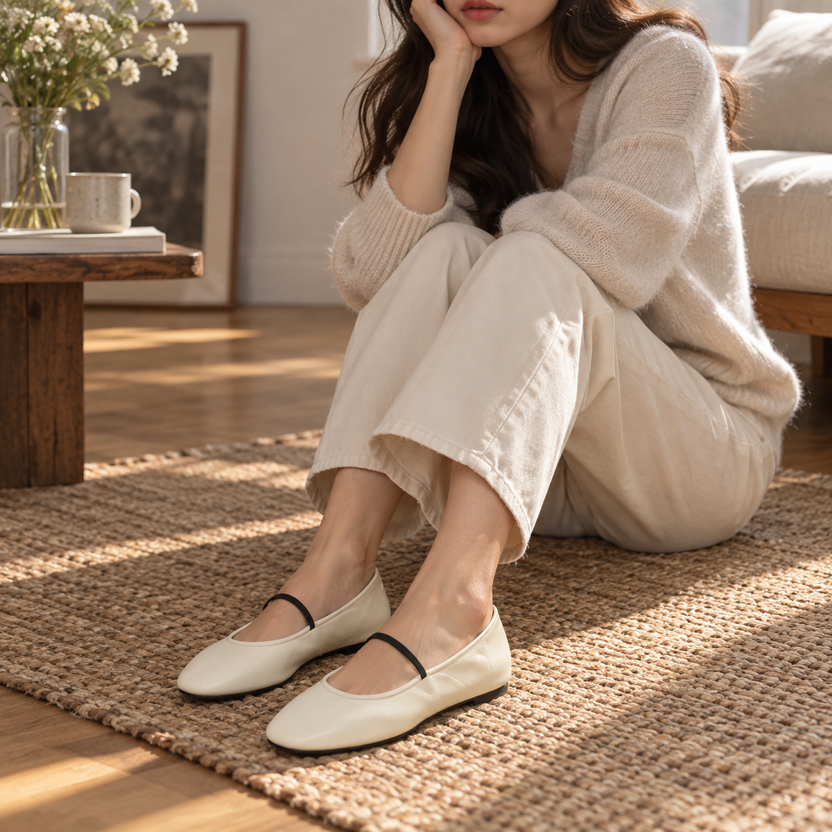 Lucia Women's Lightweight Microfiber Mary Jane Flats | Emory & Blanc