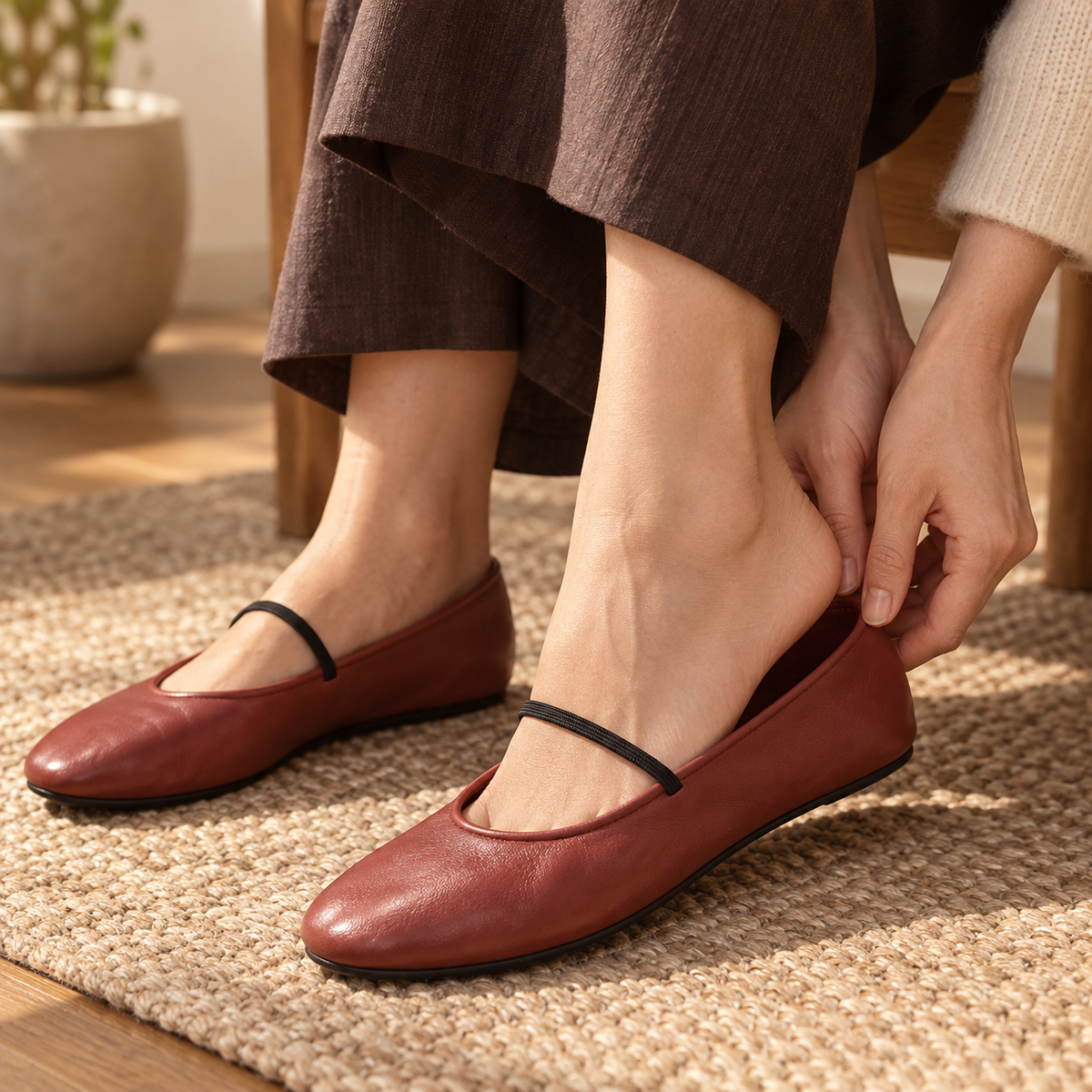 Lucia Women's Lightweight Microfiber Mary Jane Flats | Emory & Blanc