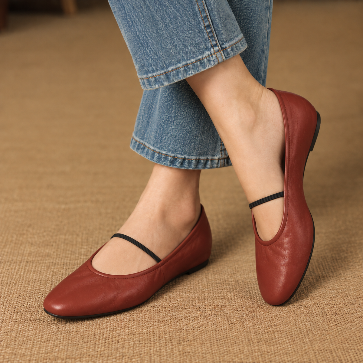 Lucia Women's Lightweight Microfiber Mary Jane Flats | Emory & Blanc