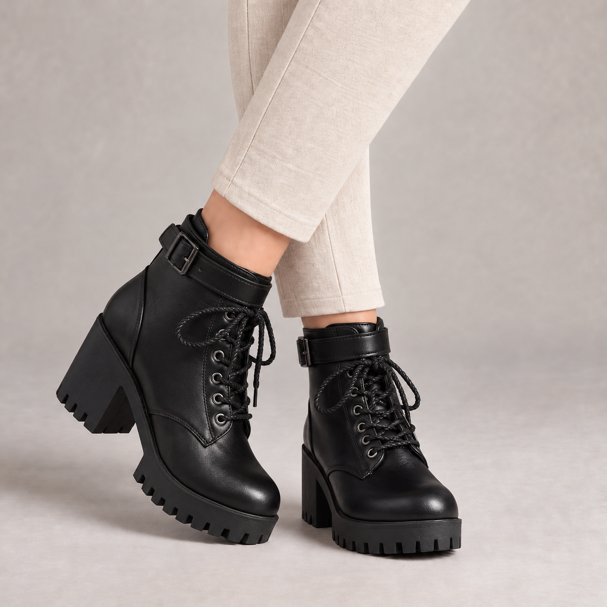 Lucinda Women's Soft Platform Ankle Boots — Black | Emory & Blanc