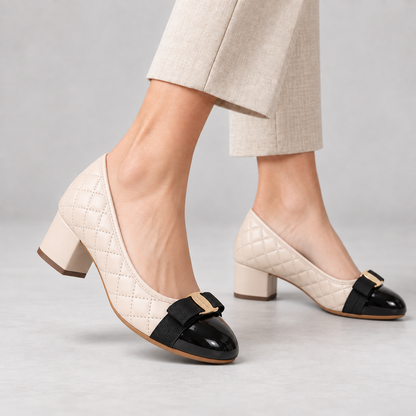 Madison Women's Quilted Cap-Toe Pumps | Emory & Blanc