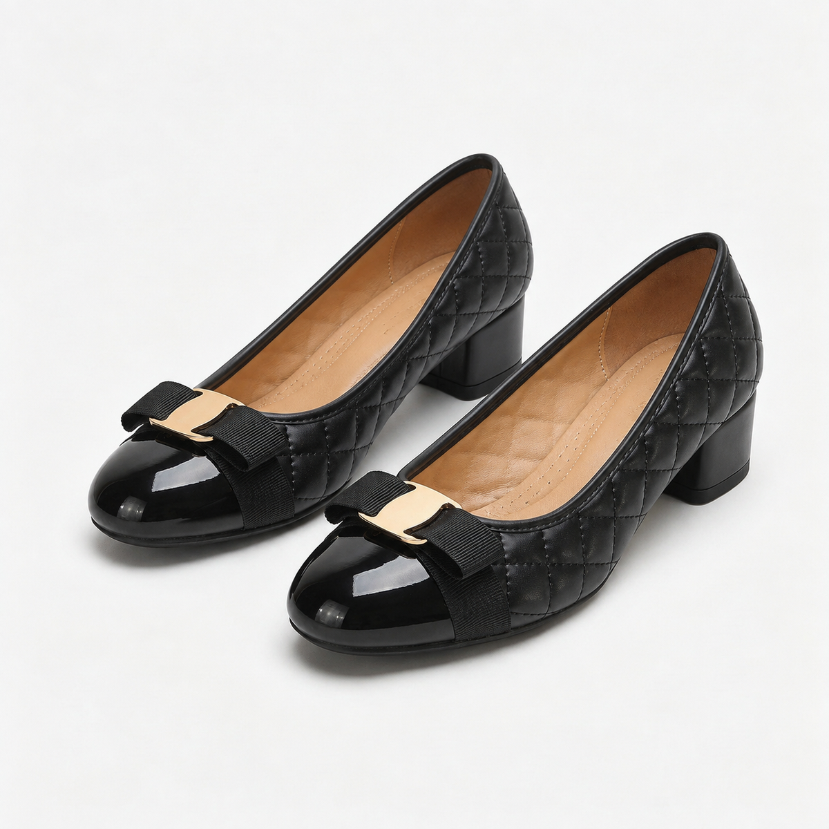 Madison Women's Quilted Cap-Toe Pumps | Emory & Blanc