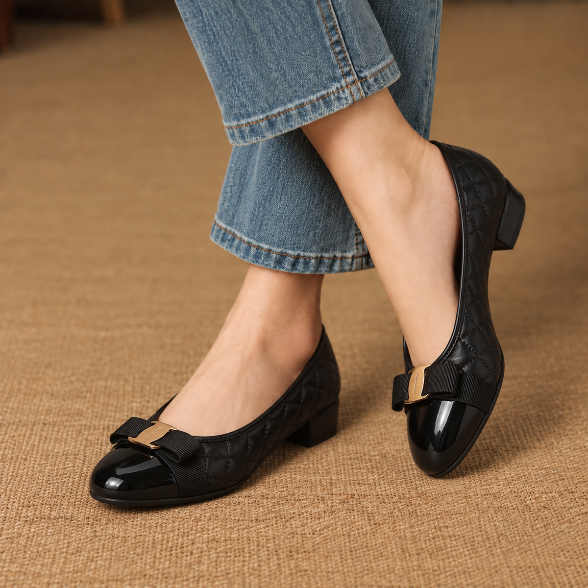 Madison Women's Quilted Cap-Toe Pumps | Emory & Blanc