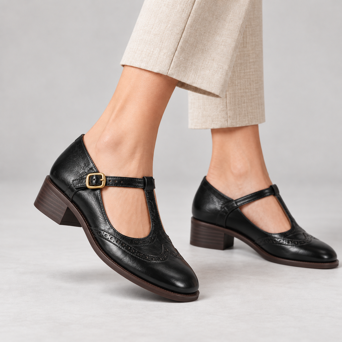 Maelle Comfort T-Strap Mary Janes | Emory & Blanc