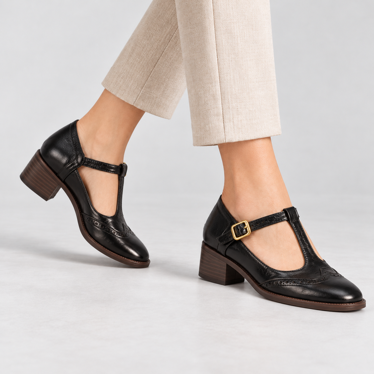 Maelle Comfort T-Strap Mary Janes | Emory & Blanc