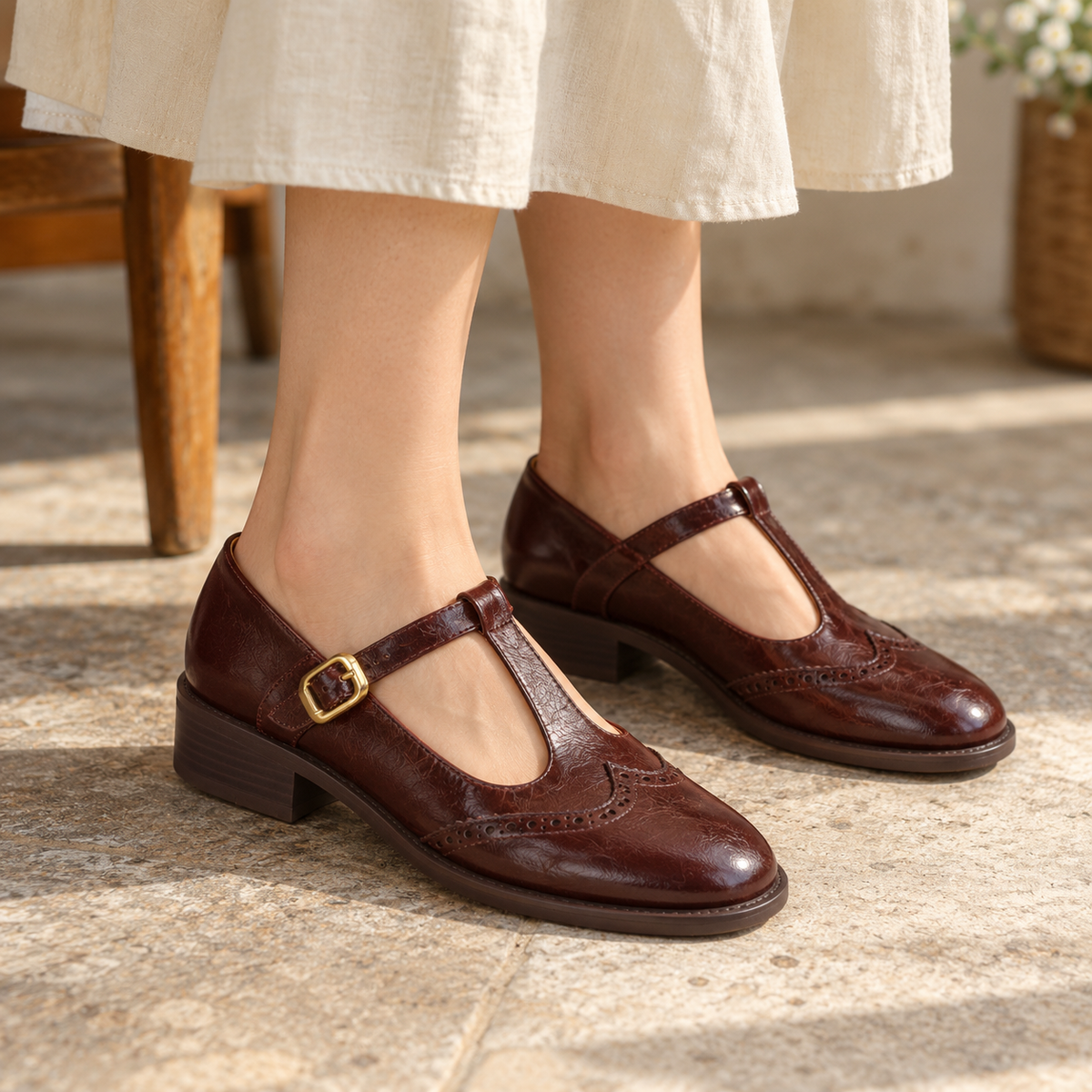 Maelle Comfort T-Strap Mary Janes | Emory & Blanc